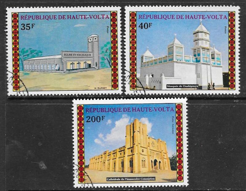 Burkina Faso #307-308,C173  Houses of Worship (U) CV $1.75