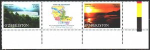 Uzbekistan. 2015. 1133-34. Regions of Uzbekistan, map. MNH.