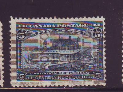 Canada Sc 99 1908 5 c Champain's House stamp used