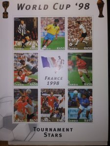 ZAMBIA WORLD CUP TOURNAMENT STARS FRANCE 1998 SHEET