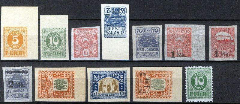 Estonia 1919-20, 12 different stamps MNH (E10042)