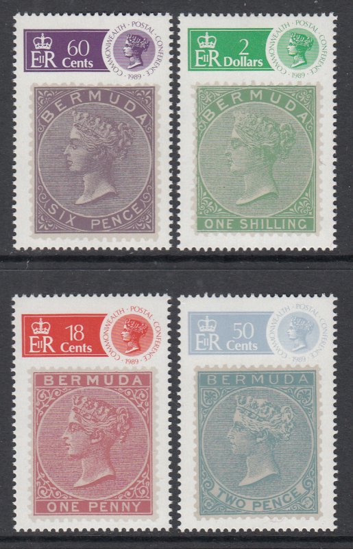 Bermuda 580-583 Stamp on Stamp MNH VF