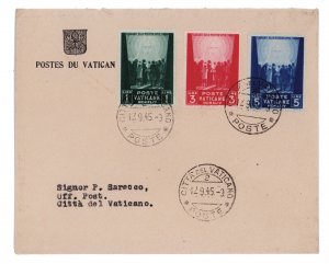 VATICAN CITY 1951 # 77-79 Compassion of Christ Complete Set of 3 Stamps FDC