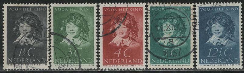 Netherlands Scott # B98 - B102, used