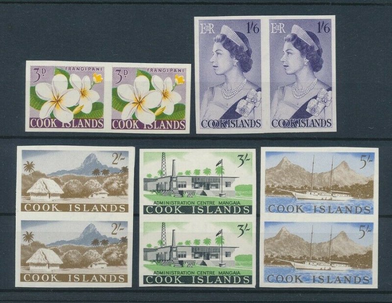 COOK ISLANDS 1963 Pictorial set ½d - 5/- IMPERF RARE ONLY 1 SHEET OF EACH MADE 