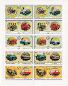 1971  Sharjah - Post Day (1970) European Cars - Mi 770A-774A (x 2) - MNH