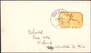 FIJI 1964 cover to New Zealand - NUMUKA - I - LAU cds......................B2921