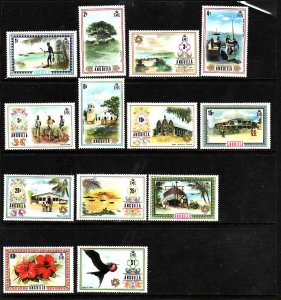 Anguilla-SC#145-57-unused hinged short set to the $1.00-1972