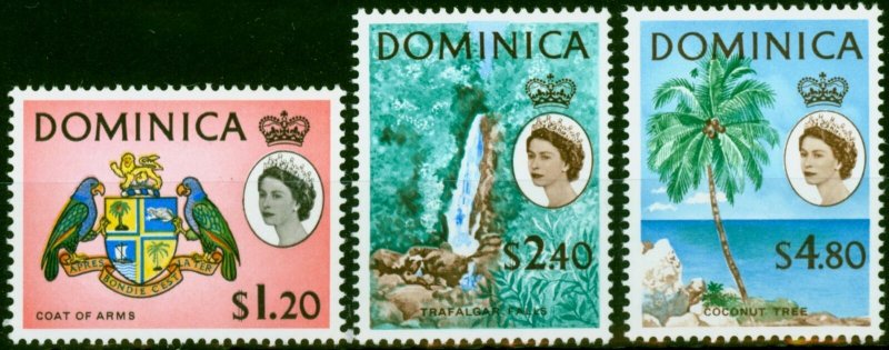 Dominica 1963 Set of 3 Top Values SG176-178 V.F MNH