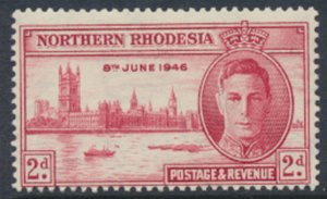 Northern Rhodesia  SG 47 Victory  SC# 47 perf 13½ x 14  MH  see detail / scan