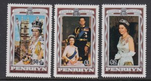 Penrhyn Island 87-9 QEII Silver Jubilee mnh