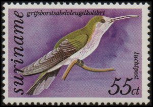 Suriname C64 - Mint-NH - 55c Gray-breasted Sabrewing (1977) (cv $1.05)