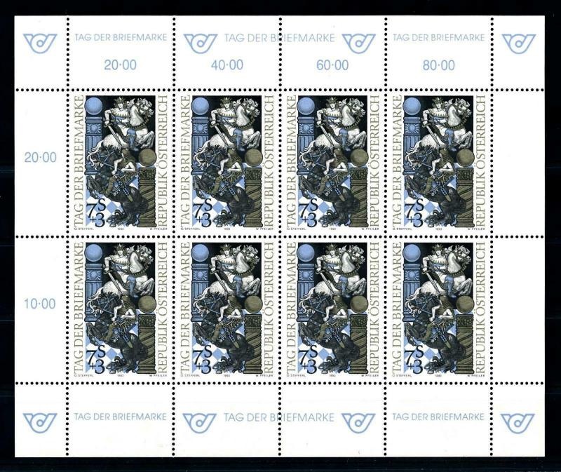 [98595] Austria Österreich 1993 Stamp Day Horse Knight Miniature Sheet MNH