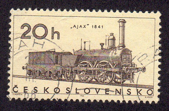 Czechoslovakia 1374 - Used / CTO - Ajax, 1841 (Train) (1966)