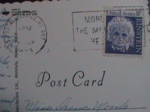 ​UNITED STATES-LOVELY HAWAIIAN ORCHIDS- PICTURE POST CARD WITH STAMP-USED-VF