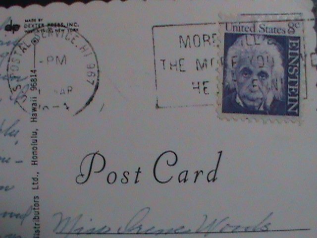 ​UNITED STATES-LOVELY HAWAIIAN ORCHIDS- PICTURE POST CARD WITH STAMP-USED-VF