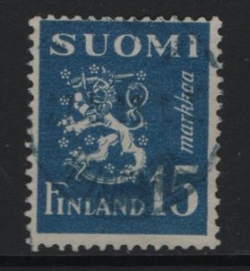 Finland    #273  used  1948   Lion  15m  blue