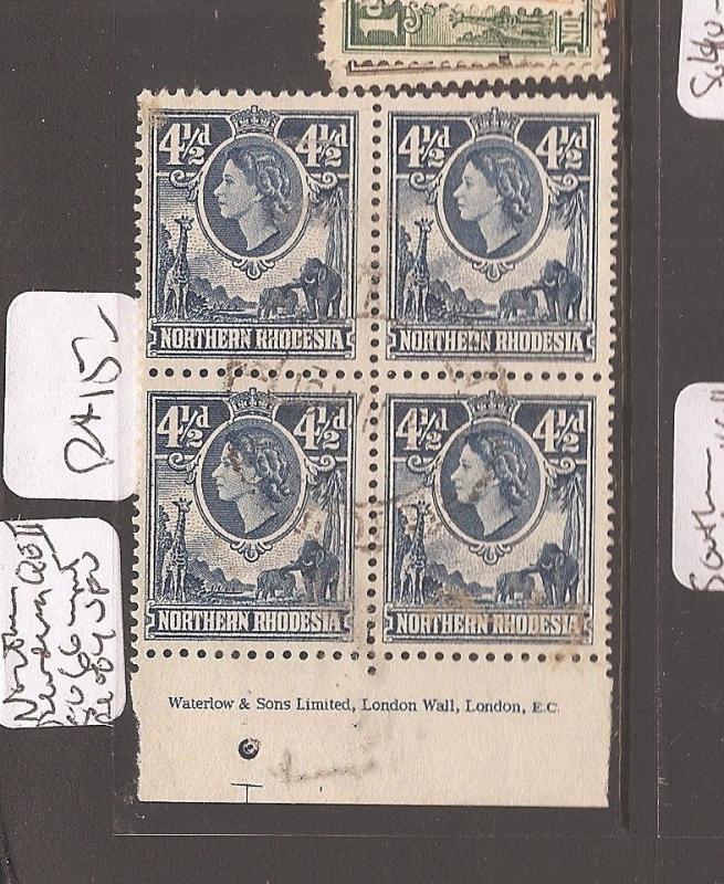 Northern Rhodesia QEII SG 66 imprint block of 4 VFU (6dbc)