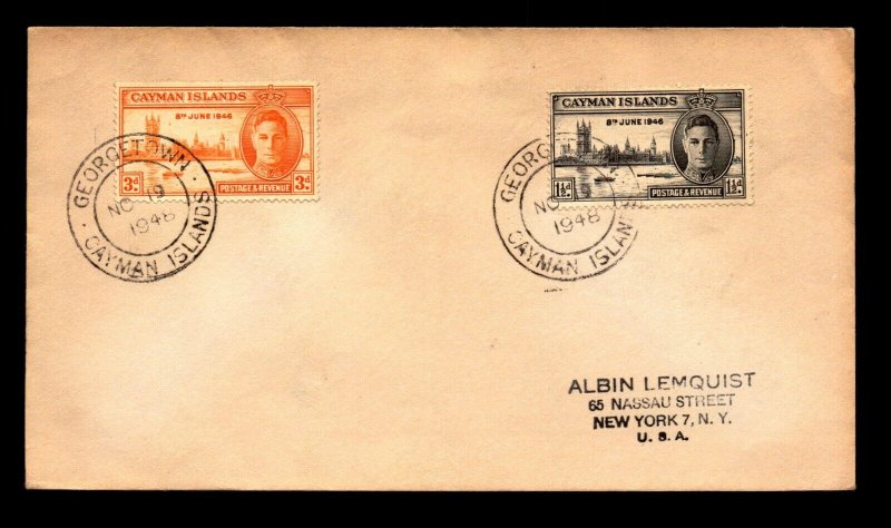 Cayman Islands 1948 Cover to New York - L11234