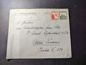 1928 Palestine Cover Jerusalem to Prague II Czechoslovakia