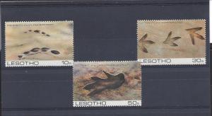Lesotho, 445-47, Prehistoric Footprints Singles,**MNH**
