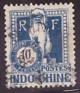 French Indo-China Scott J39 Used 1922 Angkor Wat Postage due