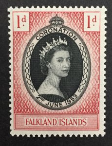 Falkland Islands 1953 #121, Coronation, MNH.