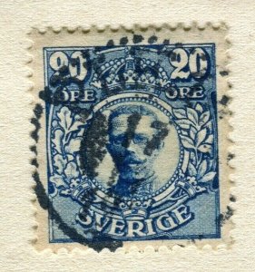 SWEDEN; 1910 early Gustav definitive issue fine used 20ore. ,