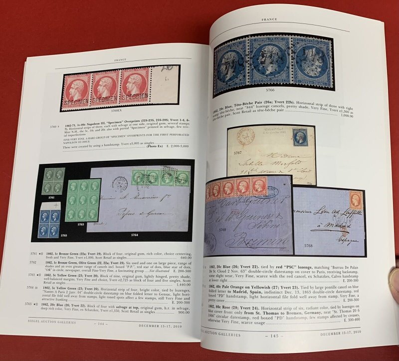 U.S. and Foreign Stamps, Robert A. Siegel, Sale #1003, Dec. 15-17, 2010, Catalog 