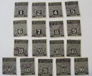 US SC# PN1-PN18 Postal Note