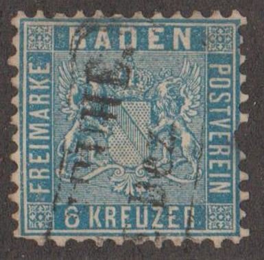 German States - Baden Scott #16 Stamp - Used Single