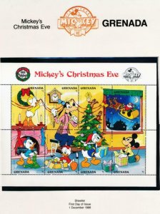 DISNEY GRENADA 1661-1663 MINT NH MICKEY'S CHRISTMAS EVE