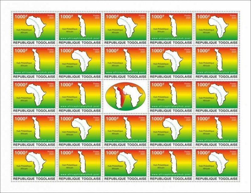 Togo Stamps 2020 MNH African Philately Hub Africa Maps 24v M/S I