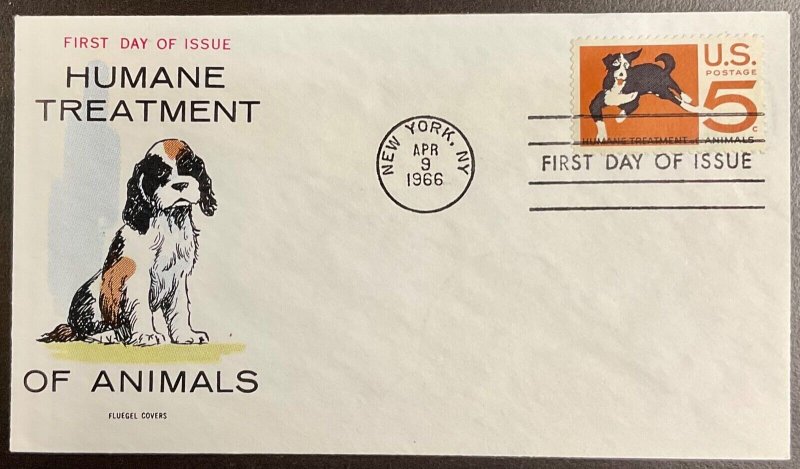 1307 Fluegel Cachet Humane Treatment of Animals FDC 1966