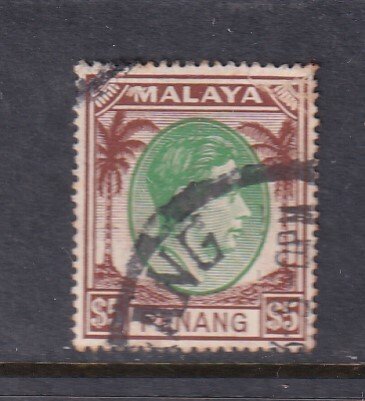 Malaya Penang 1949 Sc 22 $5 Used