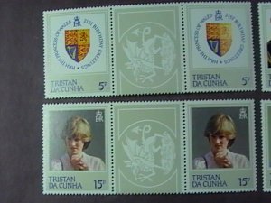 TRISTAN da CUNHA # 310-313-MINT/NH-COMPLETE SET OF CROSS GUTTER PAIRS--1982