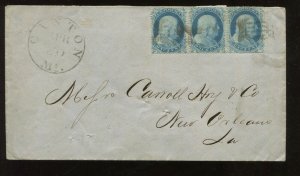 18 Franklin Strip of 3 on APR 30 1861 Confederate States Use Cover with PF Cert