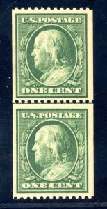 US SCOTT #385 LINE PAIR MINT-VF-XF-OG-NH GRADED 85 W/ PF SMQ $1,350 (4/9/24 GP)