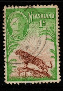 NYASALAND SG160 1947 1d RED-BROWN & YELLOW-GREEN USED