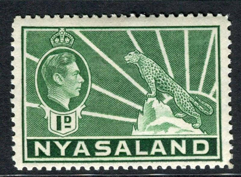 NYASALAND;  1938 early GVI issue fine Mint hinged 1d. value