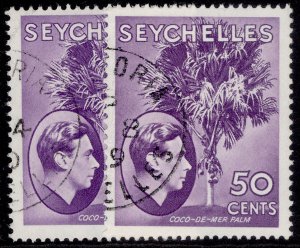 Seychelles Gvi SG144+144a, 50c Paper Varieties, Stamped-
