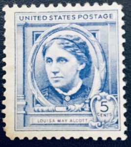 United States #862 5¢ Louise May Alcott (1940).  Unused NG