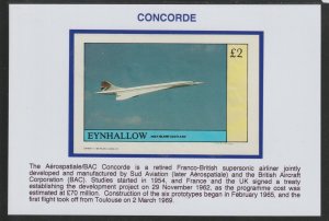 AIRCRAFT - CONCORDE  mounted on glossy card with text