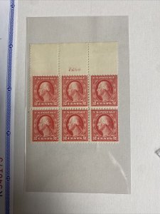 461 wide  top plate block of 6  Mint Never  Hinged very scarce￼.