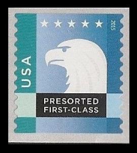 US 5014 Spectrum Eagle presorted first-class 25c blue coil single MNH 2015