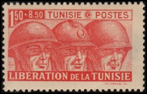 Tunisia B78 - Mint-H - 1.50fr+8.50fr Allied Soldiers (1943) (cv $0.55)