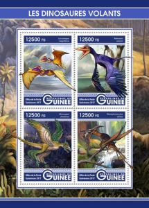 Guinea 2017 MNH Flying Dinosaurs Stamps Rahonavis Microraptor Lacusovagus 4v M/S