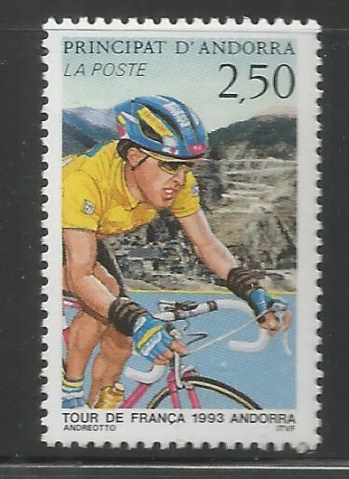 FRENCH ANDORRA 429, MNH STAMP, TOUR DE FRANCE