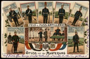 Germany WWI Army Field Artillery Regiments Mustering Obenhausen USED Feld G64307