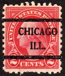 1924, US 2c, Washington, Used, Chicago precancel, Sc 583,